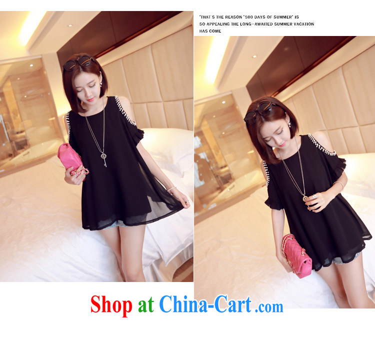 flower girl Isabelle 2015 new larger female presence in Europe and a staple-Yuan Chu terrace shoulder short-sleeved round-collar loose snow woven shirts shirt D 1824 black 4XL pictures, price, brand platters! Elections are good character, the national distribution, so why buy now enjoy more preferential! Health