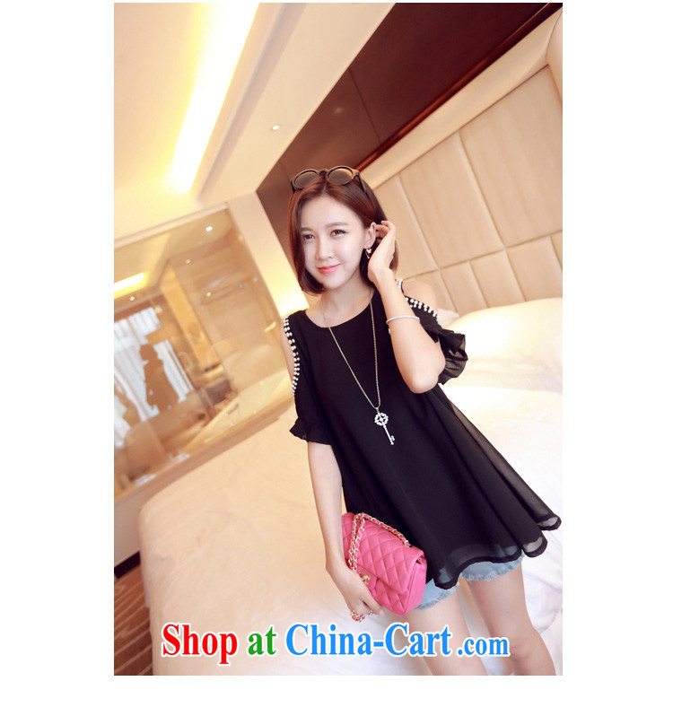 flower girl Isabelle 2015 new larger female presence in Europe and a staple-Yuan Chu terrace shoulder short-sleeved round-collar loose snow woven shirts shirt D 1824 black 4XL pictures, price, brand platters! Elections are good character, the national distribution, so why buy now enjoy more preferential! Health