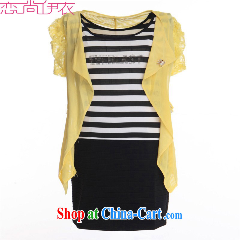 The package mail 2015 New Two Piece Set with short skirts and XL striped package and vest dress short-sleeved jacket shawl 100 ground two black 3XL approximately 135 - 165 jack, land is still the garment, and shopping on the Internet