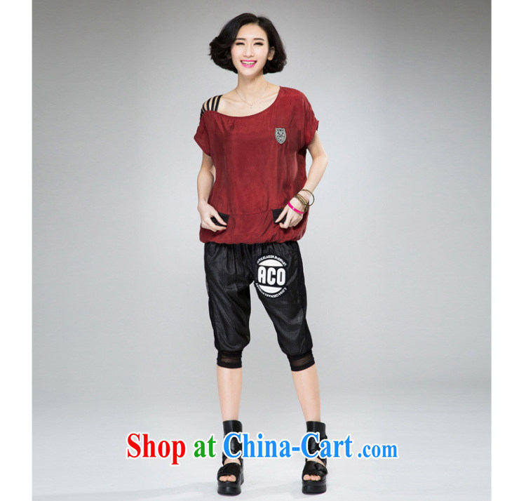 Eternal-soo and indeed increase, female T-shirts 2015 summer wear thick mm thick, graphics thin new stylish sexy bare shoulders chest, short-sleeved loose T-shirt maroon XL pictures, price, brand platters! Elections are good character, the national distribution, so why buy now enjoy more preferential! Health