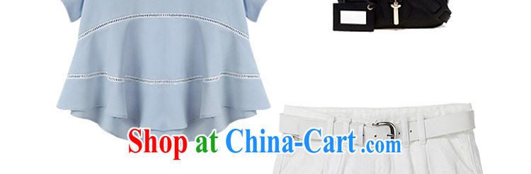 First economy summer sun in Europe and America, the doll collar short-sleeve two-piece dress loose T shirt T-shirt + cotton white short pants 1939/Blue + white shorts 3 XL 150 - 160 Jack left and right pictures, price, brand platters! Elections are good character, the national distribution, so why buy now enjoy more preferential! Health