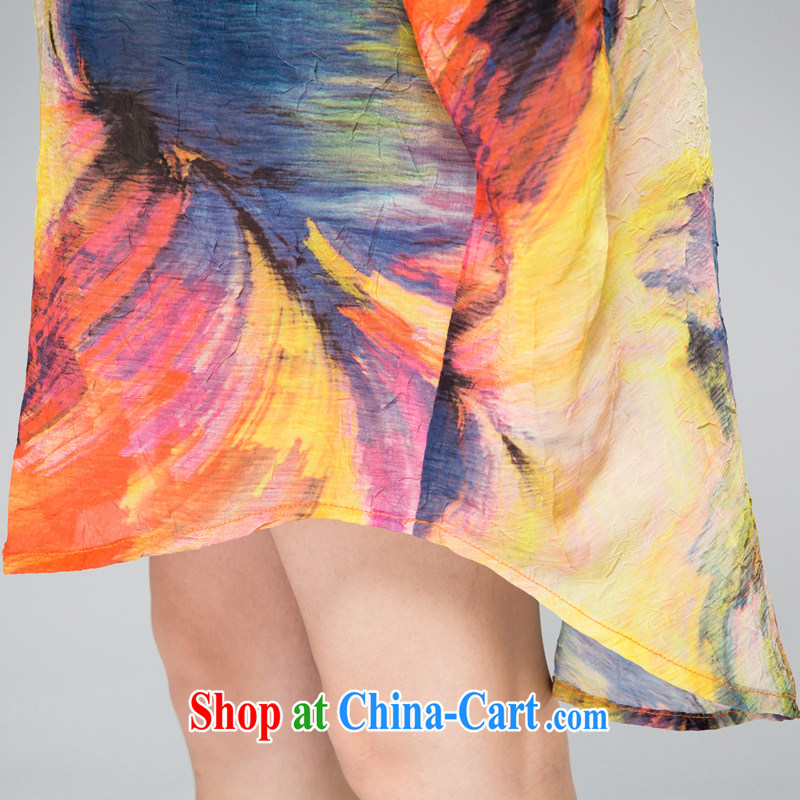 Eternal-soo and indeed increase, female Korean snow-woven shirts 2015 summer new, thick, graphics thin painting streaking, long and loose 200 Jack yellow 2XL, eternal, and the show, and shopping on the Internet