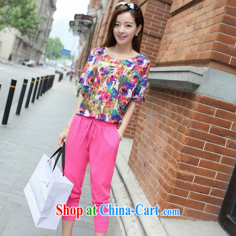 Vincent van Gogh, ballet summer 2015 New, and indeed increase, women with a short-sleeved shirt T thick sister Korean version 7 pants Leisure package of red code 3 XL, Van Gogh the buds (FANYILEI), online shopping