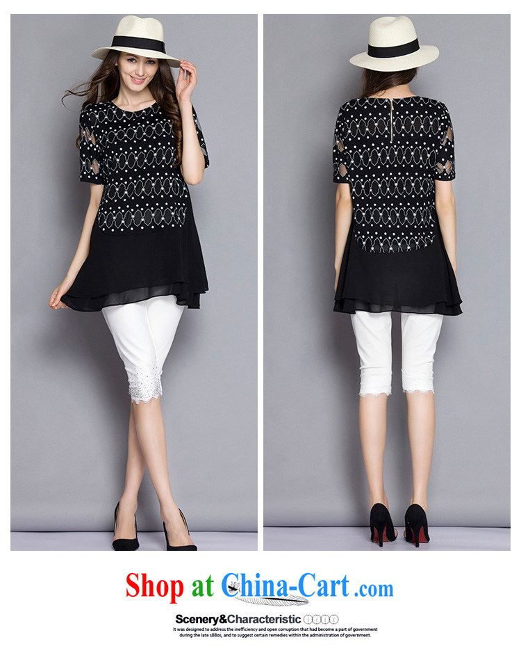 Elizabeth Quat-ki poetry summer 2015 the Code women's clothing high-end European and American plus obesity sister short-sleeved snow spinning shirt black 5 XL for 200 - 210 Jack pictures, price, brand platters! Elections are good character, the national distribution, so why buy now enjoy more preferential! Health