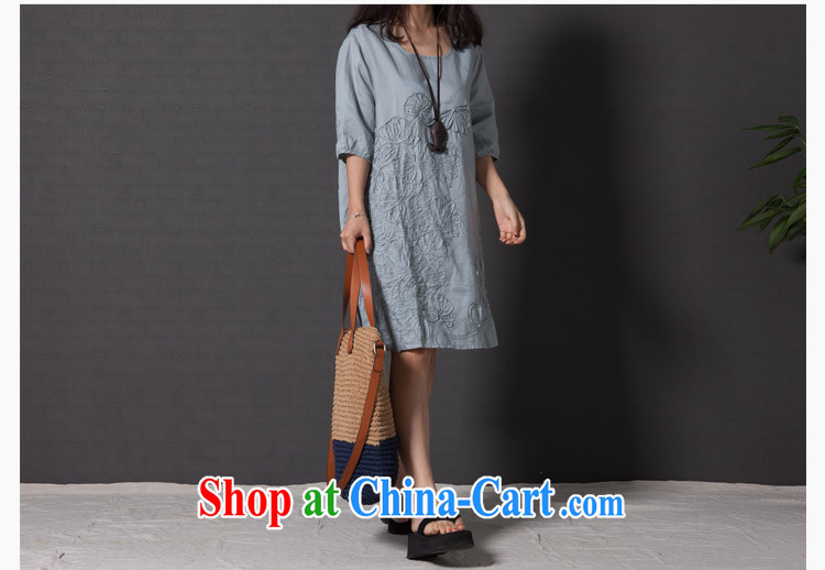 The Ask day 2015 spring new dress code the female arts, small fresh loose thick MM embroidered short sleeves cotton the dresses blue XXL pictures, price, brand platters! Elections are good character, the national distribution, so why buy now enjoy more preferential! Health