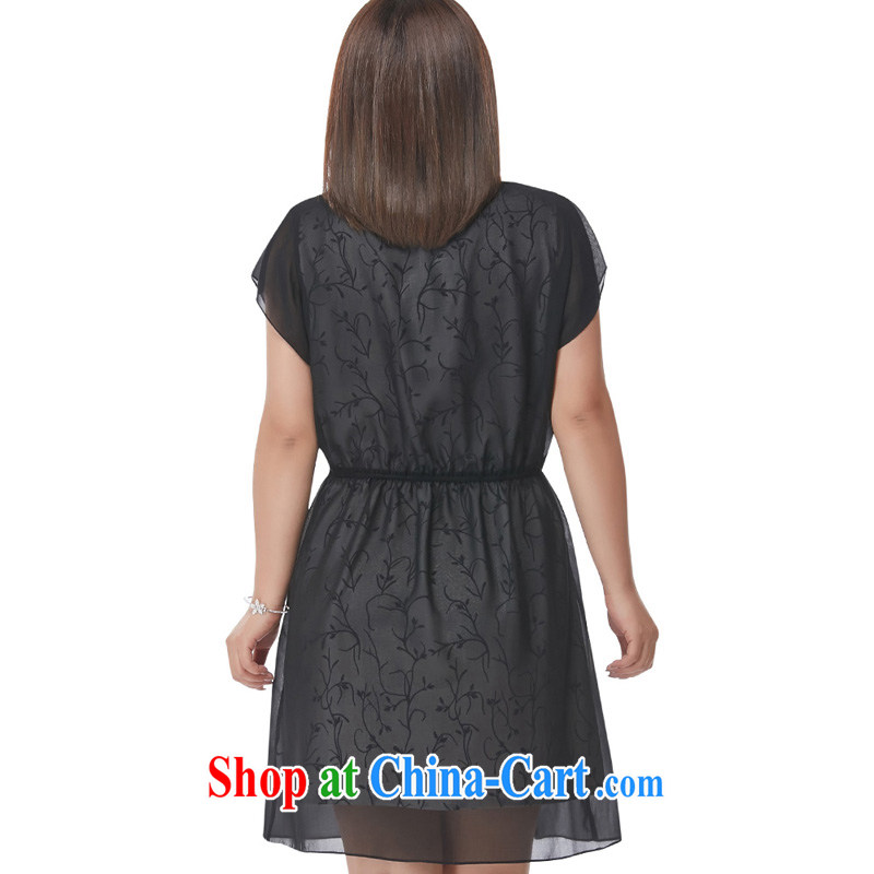 MSSHE XL ladies' 2015 new summer stamp duty leave of two part spell receive waist dress pre-sale 4339 black 3 XL - pre-sale June 30, the Msshe, shopping on the Internet
