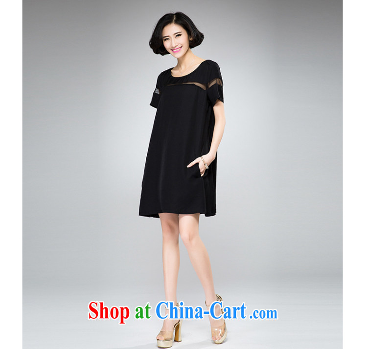 Eternal-soo and indeed increase, female fat people dress thick sister graphics thin 2015 summer new Korean stylish and elegant style thick mm short-sleeve dress black 4 XL pictures, price, brand platters! Elections are good character, the national distribution, so why buy now enjoy more preferential! Health