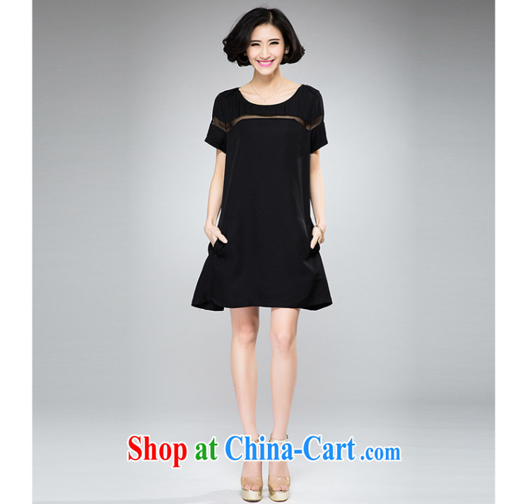 Eternal-soo and indeed increase, female fat people dress thick sister graphics thin 2015 summer new Korean stylish and elegant style thick mm short-sleeve dress black 4 XL pictures, price, brand platters! Elections are good character, the national distribution, so why buy now enjoy more preferential! Health