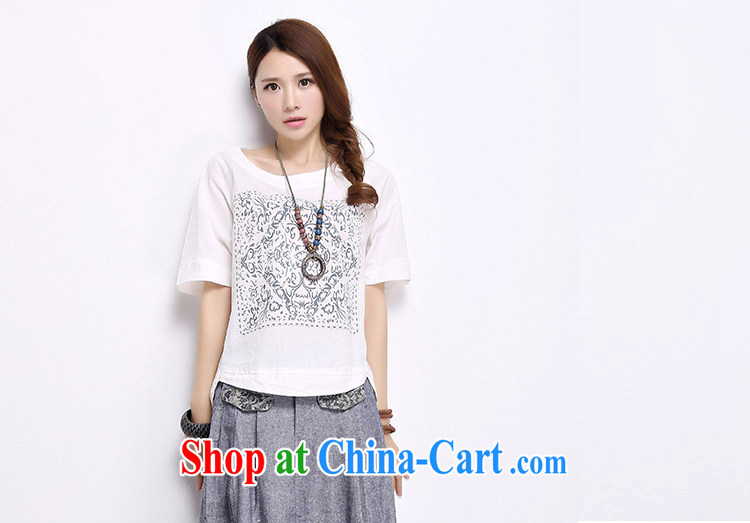 The MS 2015 summer new stamp duty loose the code short-sleeved linen cotton Ma T shirts women solid T-shirt T-shirt T-shirt Q 226 white L pictures, price, brand platters! Elections are good character, the national distribution, so why buy now enjoy more preferential! Health