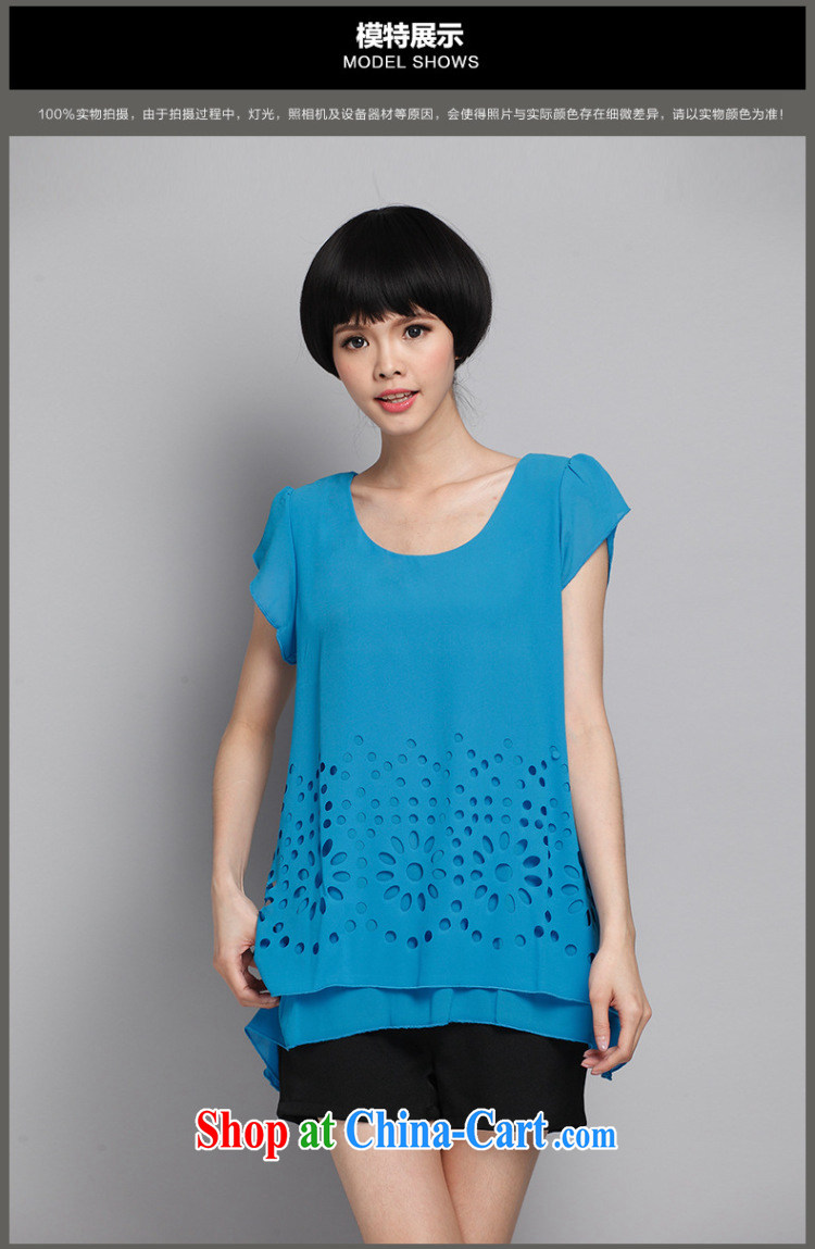 Early morning would be 2015 summer new Korean version mm thick aura lady Openwork cuff flouncing short-sleeved snow woven shirts, and indeed increase, not rules snow T woven shirts blue 5 XL (180 - 200 ) jack pictures, price, brand platters! Elections are good character, the national distribution, so why buy now enjoy more preferential! Health