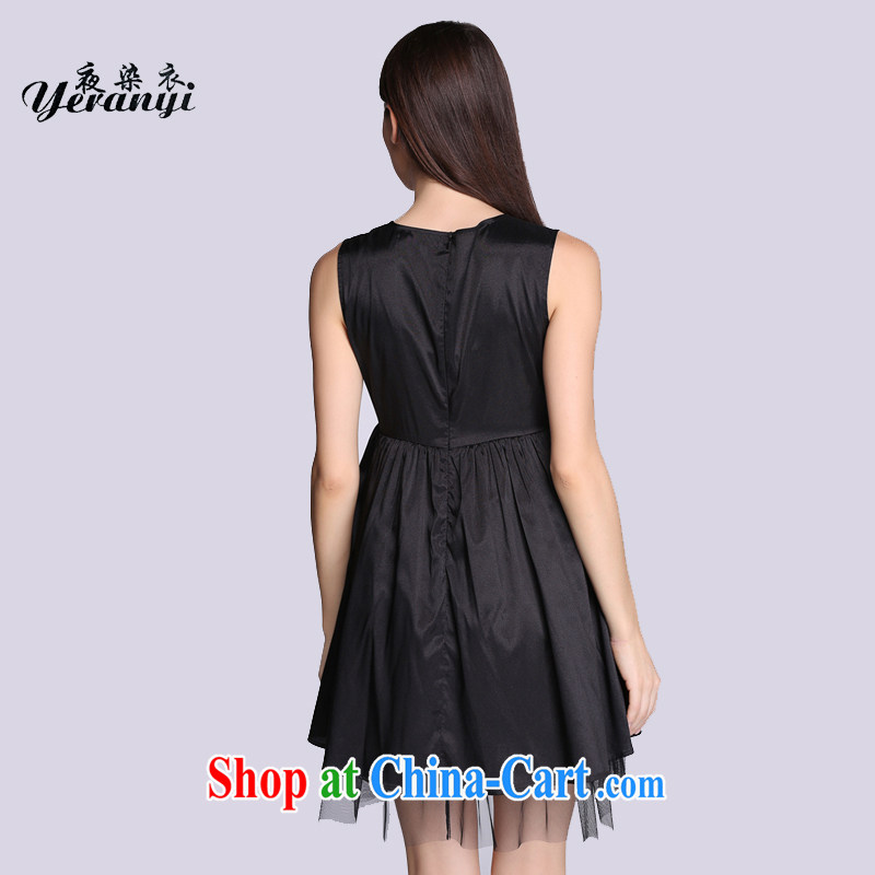 My hair and clothing summer 2015 new, the United States and Europe, women with thick mm zip 100 hem flouncing dress black 5 XL (170 - 185 ) jack, the night dyed Yi (yeranyi), shopping on the Internet
