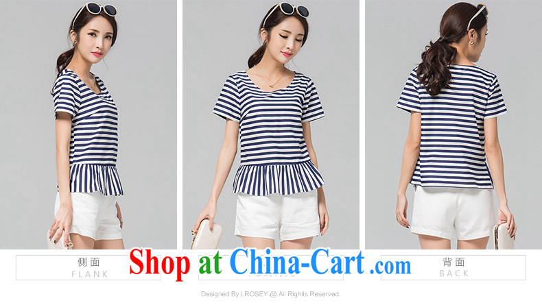 blue water if the code female summer new thick MM solid T-shirt beauty T-shirt loose black streaks meat short-sleeved T shirt large blue code XXXXL pictures, price, brand platters! Elections are good character, the national distribution, so why buy now enjoy more preferential! Health