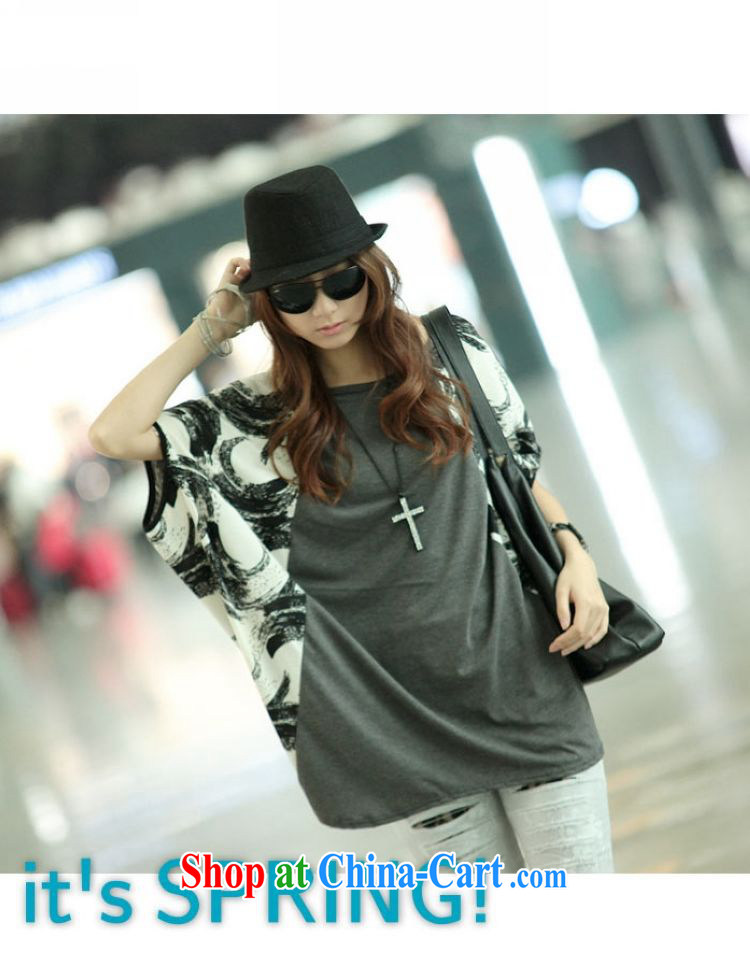 The sum 2015 summer Korean loose the fat XL leisure thick sister graphics thin knocked color long bat T-shirt 200 jack is wearing a gray are code pictures, price, brand platters! Elections are good character, the national distribution, so why buy now enjoy more preferential! Health