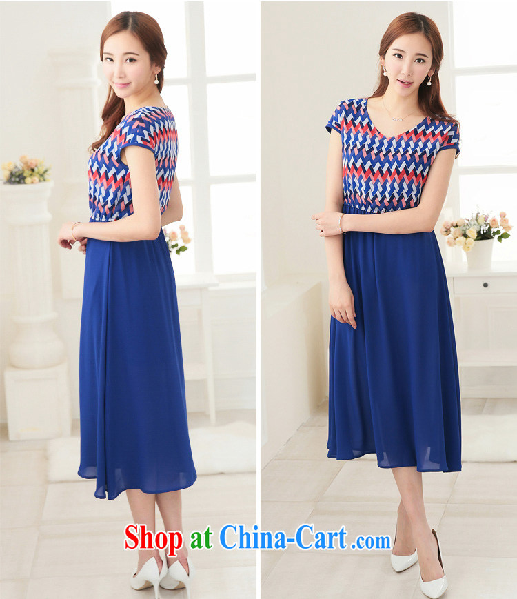 cheer for 2015 XL girls thick MM summer new Korean version geometry, graphics thin black-out poverty short-sleeved dresses 2737 LAN 4 XL pictures, price, brand platters! Elections are good character, the national distribution, so why buy now enjoy more preferential! Health