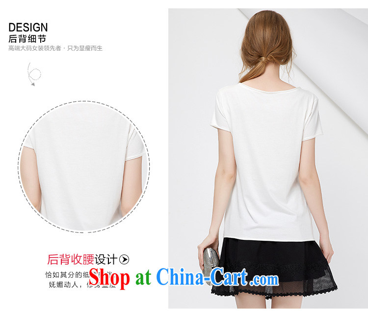 cheer for 2015 XL girls thick MM summer new figures stamp graphics thin black-out poverty and short-sleeved shirt T 2753 white 2XL pictures, price, brand platters! Elections are good character, the national distribution, so why buy now enjoy more preferential! Health