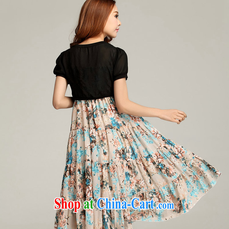 The Taliban, the Code women summer 2015 new Korean dresses the FAT and FAT sister graphics thin ice woven small jacket bohemian GALLUS DRESS beach skirt apricot 4 XL, the Taliban, and, shopping on the Internet