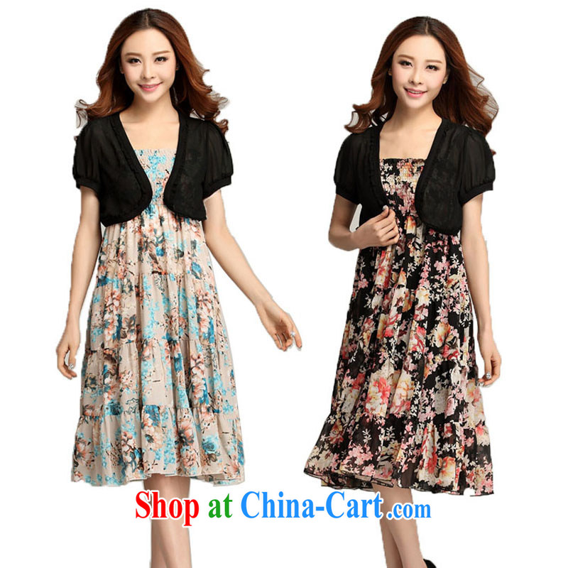 The Taliban, the Code women summer 2015 new Korean dresses the FAT and FAT sister graphics thin ice woven small jacket bohemian GALLUS DRESS beach skirt apricot 4 XL, the Taliban, and, shopping on the Internet