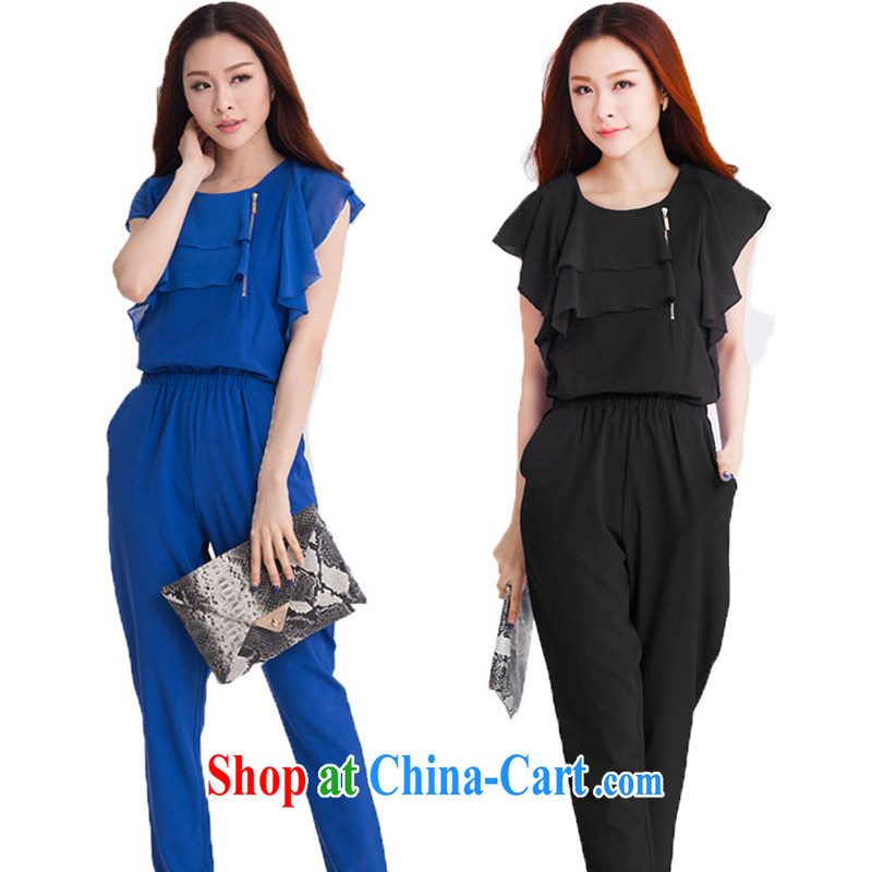 The Taliban, the Code women summer 2015 new Korean-yi and indeed the snow flouncing woven cuff edge zipper decor relaxed with elastic band pants and even pants black XXL, the Taliban, and, shopping on the Internet