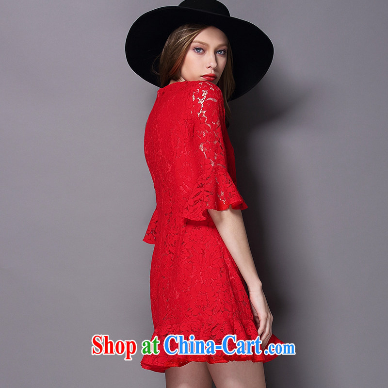 Mephidross economy honey, the Code's summer 2015 new lace graphics thin dresses 2033 big red code 5 XL 200 jack, evergreens economy honey (MENTIMISI), online shopping