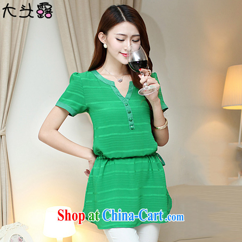 Large terrace summer 2015 new, larger female Korean video thin, long lace 6102 emerald XXL, thumb Ruth's flagship store (Bighead), online shopping