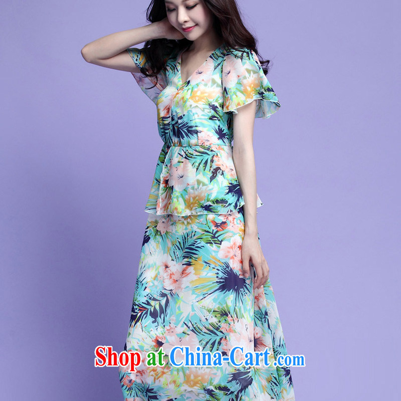 The Taliban, the Code's 2015 summer New, and indeed increase, Bohemia, snow-woven long skirt floral beach dress travel dresses snow woven long skirt green XXL, the Lai, and shopping on the Internet