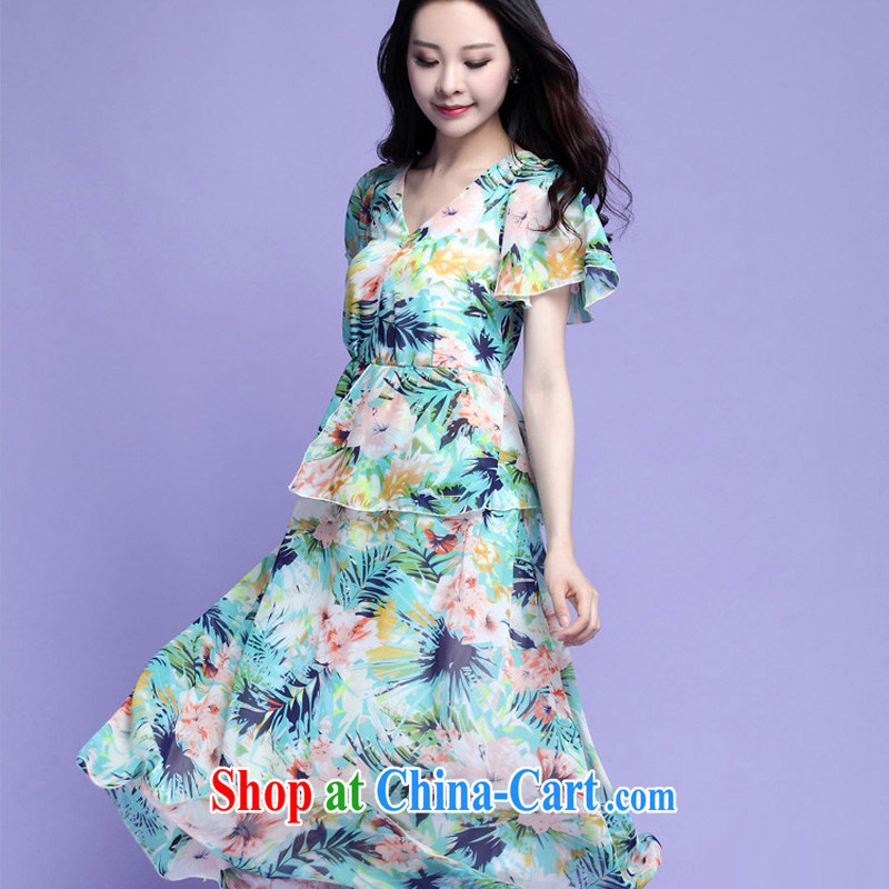 The Taliban, the Code's 2015 summer New, and indeed increase, Bohemia, snow-woven long skirt floral beach dress travel dresses snow woven long skirt green XXL, the Lai, and shopping on the Internet