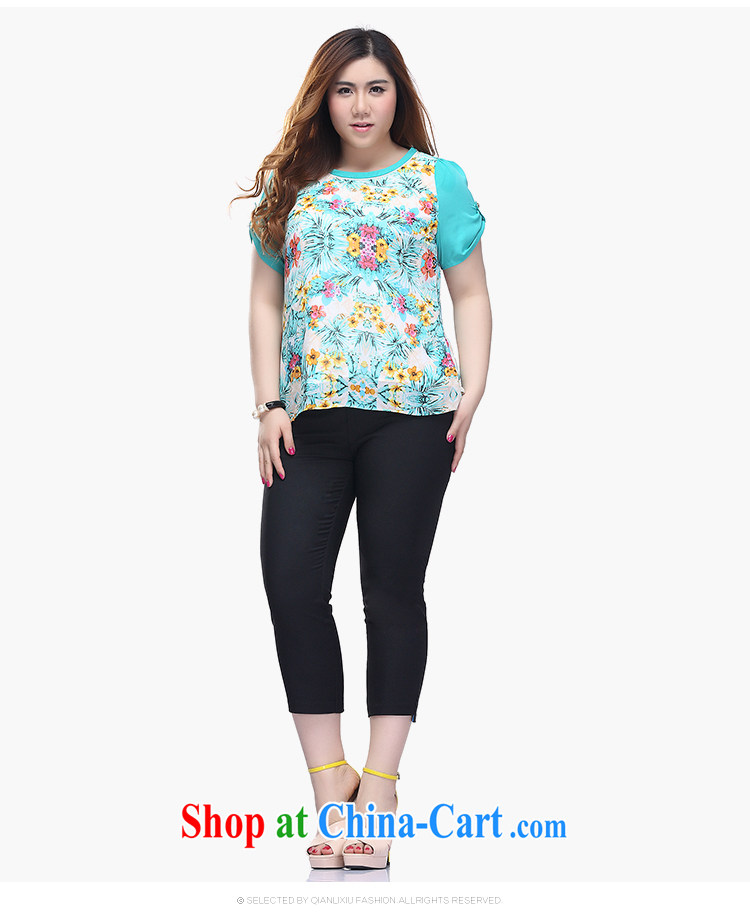 Slim Li-su 2015 summer new, larger clothes and stylish summer stamp duty hit-color cuffs on short sleeves and round neck snow woven shirts shirt Q 7258 blue 3 XL pictures, price, brand platters! Elections are good character, the national distribution, so why buy now enjoy more preferential! Health