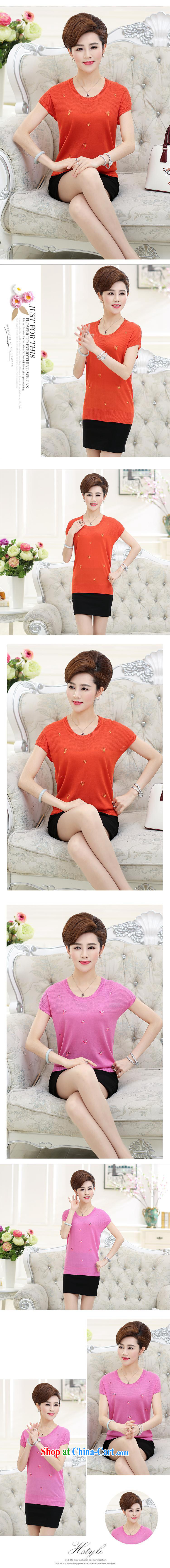 Lint-free cloth Santa Fe 2015 summer new mom knitted short-sleeve crew-neck wood drill solid color T shirts loose middle-aged female solid T-shirt leather toner XXXL pictures, price, brand platters! Elections are good character, the national distribution, so why buy now enjoy more preferential! Health