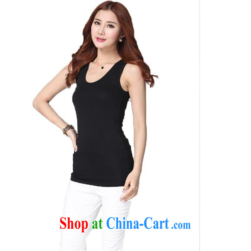 The tower, summer 2015 new, larger female and FAT and FAT people wear thick MM solid color graphics thin stretch strap vest solid T-shirt 666 black XXL, the tower, and, shopping on the Internet