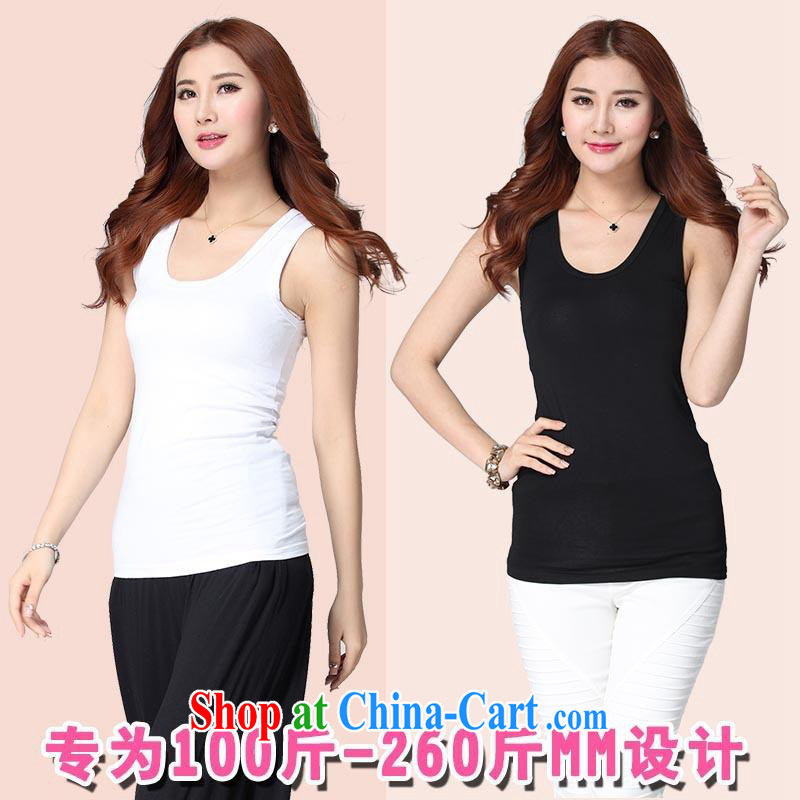 The tower, summer 2015 new, larger female and FAT and FAT people wear thick MM solid color graphics thin stretch strap vest solid T-shirt 666 black XXL, the tower, and, shopping on the Internet
