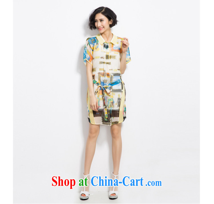 Eternal show Summer 2015 mm thick new, greater Europe, female elegant figures stamp snow woven shirts dresses yellow 3XL pictures, price, brand platters! Elections are good character, the national distribution, so why buy now enjoy more preferential! Health