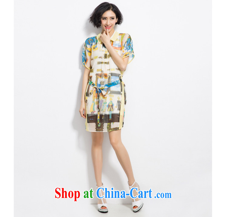 Eternal show Summer 2015 mm thick new, greater Europe, female elegant figures stamp snow woven shirts dresses yellow 3XL pictures, price, brand platters! Elections are good character, the national distribution, so why buy now enjoy more preferential! Health