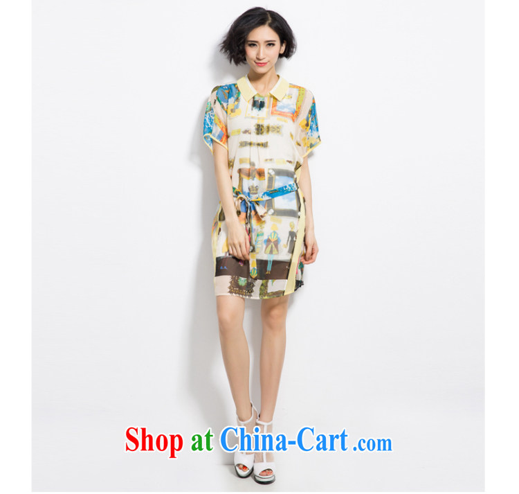 Eternal show Summer 2015 mm thick new, greater Europe, female elegant figures stamp snow woven shirts dresses yellow 3XL pictures, price, brand platters! Elections are good character, the national distribution, so why buy now enjoy more preferential! Health