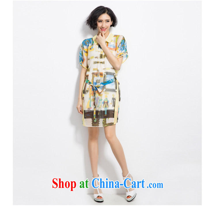 Eternal show Summer 2015 mm thick new, greater Europe, female elegant figures stamp snow woven shirts dresses yellow 3XL pictures, price, brand platters! Elections are good character, the national distribution, so why buy now enjoy more preferential! Health