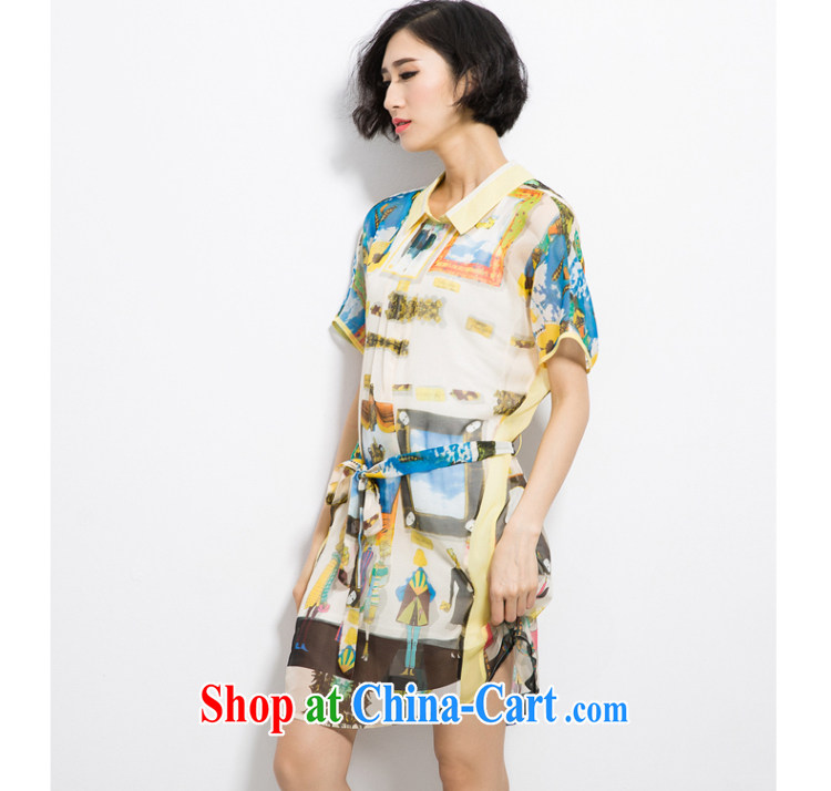 Eternal show Summer 2015 mm thick new, greater Europe, female elegant figures stamp snow woven shirts dresses yellow 3XL pictures, price, brand platters! Elections are good character, the national distribution, so why buy now enjoy more preferential! Health