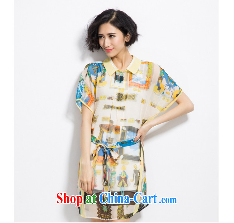 Eternal show Summer 2015 mm thick new, greater Europe, female elegant figures stamp snow woven shirts dresses yellow 3XL pictures, price, brand platters! Elections are good character, the national distribution, so why buy now enjoy more preferential! Health