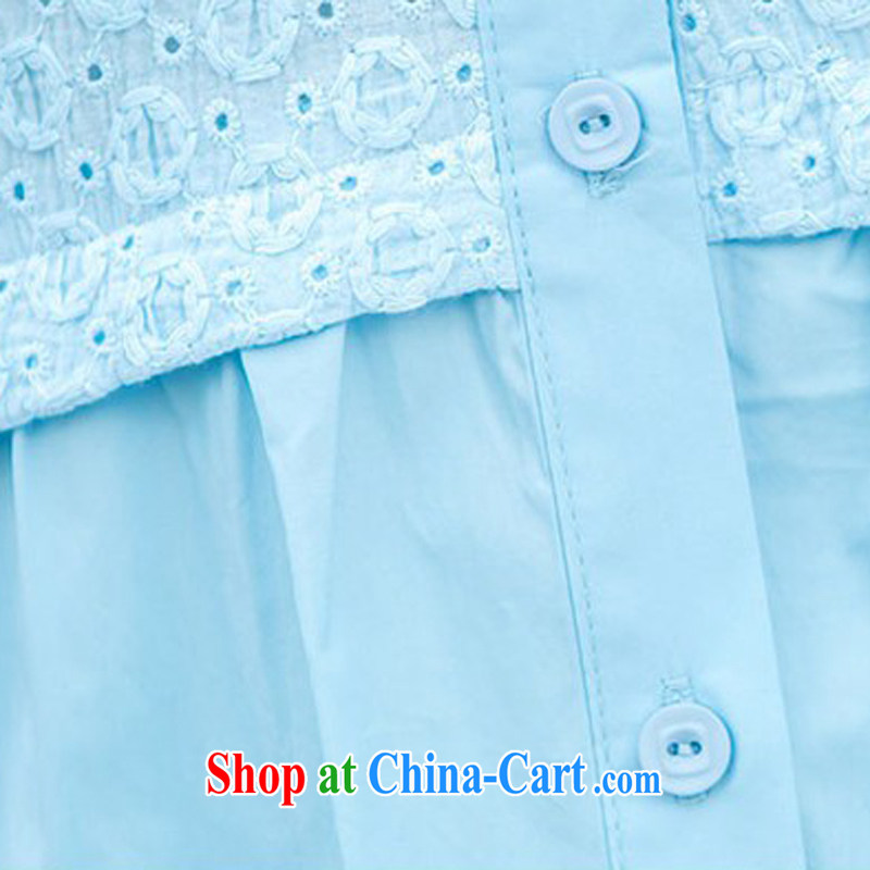 The Ju-Yee Nga 2015 summer new, larger female shirt thick sister graphics thin shirt YY 5588 blue XXXL, Yu Yee Nga, shopping on the Internet
