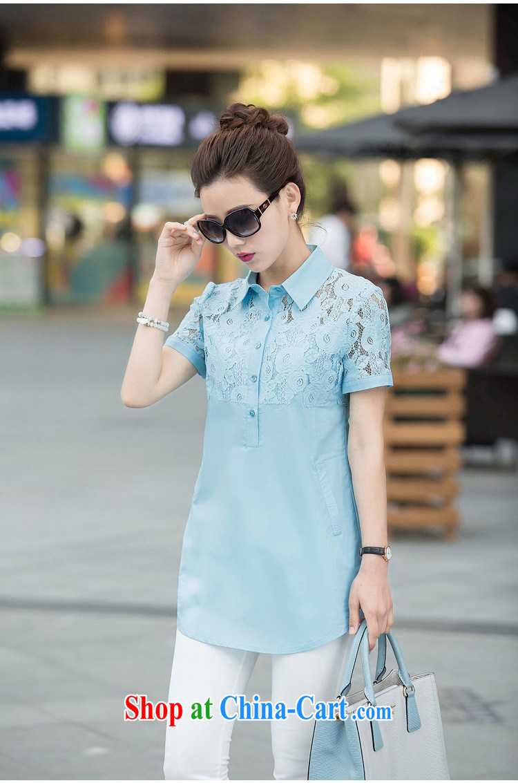 The Ju-Yee Nga 2015 new, larger ladies summer shirt thick, graphics thin lace stitching shirt YY 5587 pink XXXL pictures, price, brand platters! Elections are good character, the national distribution, so why buy now enjoy more preferential! Health