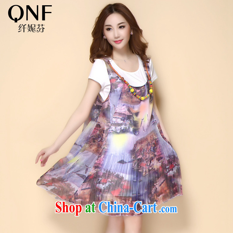 The Connie, mm thick summer 2015 the Code women's clothing and fat and loose the code snow woven dresses light blue XXL and Connie (QIANNIFEN), and, on-line shopping