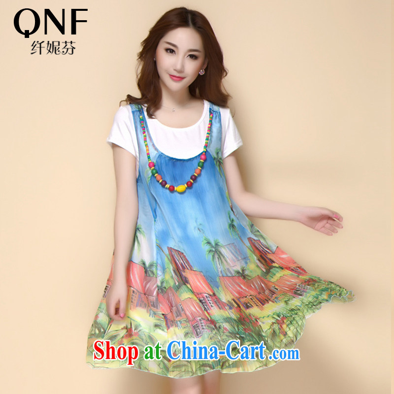 The Connie, mm thick summer 2015 the Code women's clothing and fat and loose the code snow woven dresses light blue XXL and Connie (QIANNIFEN), and, on-line shopping