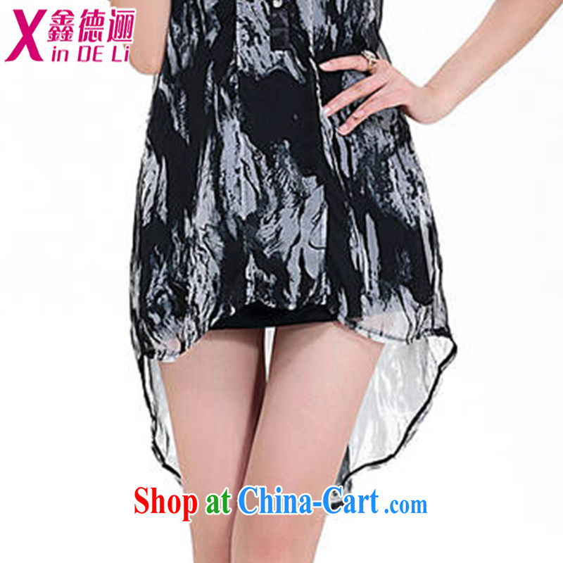 Xin De obligations summer 2015 new female Two-piece silk girls dress code the dress shirt 7819 black and gray M, Xin, obligations, and on-line shopping