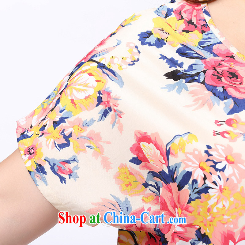 The Erez mark 2015 summer new, thick mm larger female short-sleeved shirt T Korean beauty and indeed the snow woven shirts 1141 fancy XXXL (recommended chest of 126 cm), the Erez. mark (OLAZY . MARK), online shopping