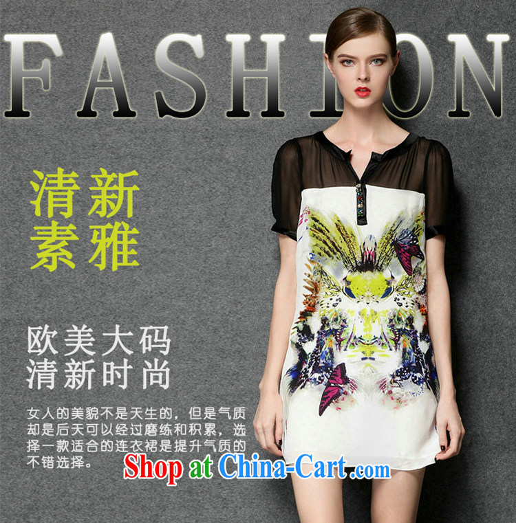 Ms Audrey EU aviation larger female summer stylish Web yarn personalized stamp beauty graphics thin style short-sleeve dresses JW 3388 photo color XXXXL pictures, price, brand platters! Elections are good character, the national distribution, so why buy now enjoy more preferential! Health