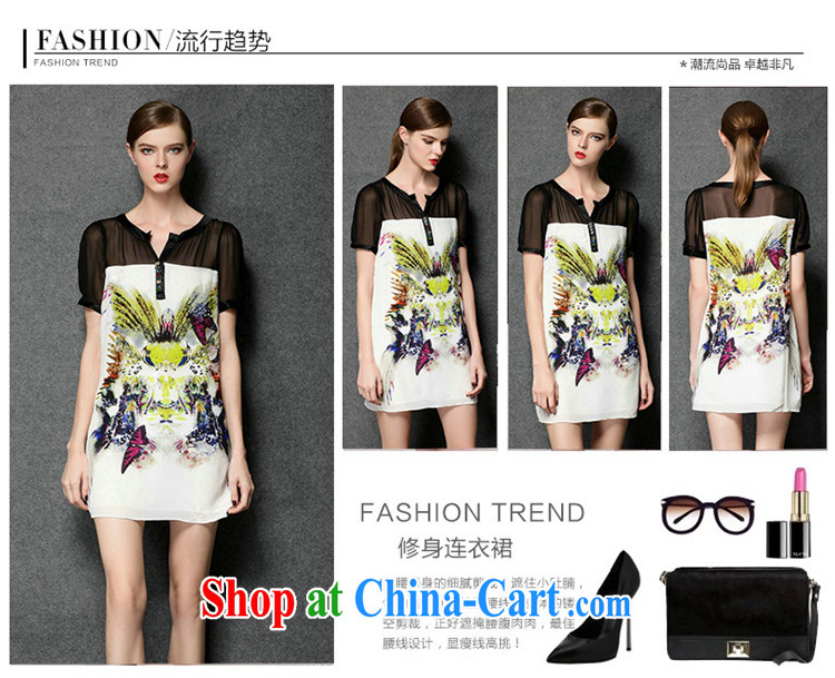 Ms Audrey EU aviation larger female summer stylish Web yarn personalized stamp beauty graphics thin style short-sleeve dresses JW 3388 photo color XXXXL pictures, price, brand platters! Elections are good character, the national distribution, so why buy now enjoy more preferential! Health