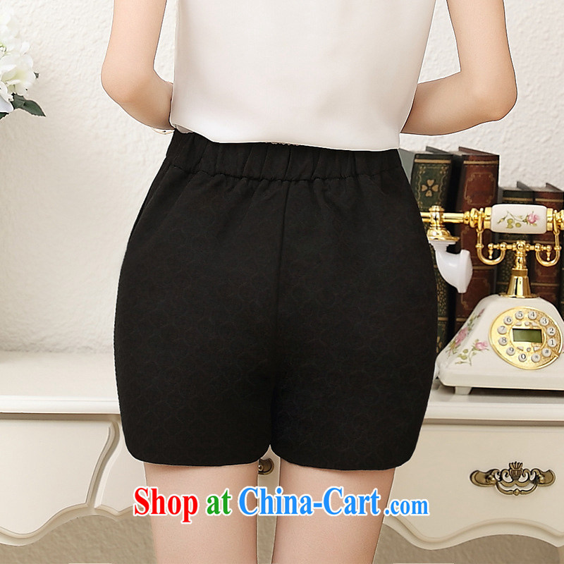 Athena Isabel Allende summer mm thick stylish lounge stamp hot pants 100 ground the fat XL girls Solid Color 100a Video thin jacquard shorts 1210 black 5 XL (recommendations 160 - 175 catties, Athena Isabel Allende (yisabell), online shopping