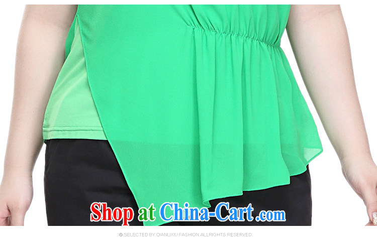 Slim LI Sau 2015 summer new, larger female decoration, bats short sleeve and snow-woven shirts shirt Q 5383 green 4 XL pictures, price, brand platters! Elections are good character, the national distribution, so why buy now enjoy more preferential! Health