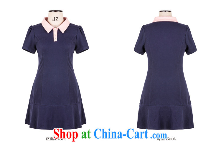 The multi-po 2015 summer new thick MM larger female lady wind knocked color graphics thin short-sleeve dresses Q 1119 dark blue 3XL pictures, price, brand platters! Elections are good character, the national distribution, so why buy now enjoy more preferential! Health
