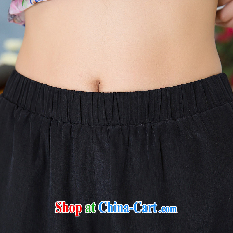Huan Zhu Ge Ge Ge 2015 larger female summer new Korean female shorts mm thick solid color and is indeed more relaxed short pants X 5298 black 3 XL, giggling auspicious, shopping on the Internet
