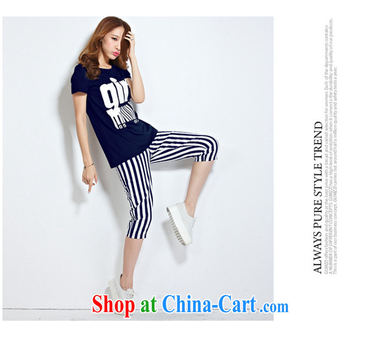 Morning would be 2015 mm thick summer new Korean Beauty graphics thin and thick XL stamp kit knocked color letter stamp T shirt + striped pants Kit royal blue 5 XL pictures, price, brand platters! Elections are good character, the national distribution, so why buy now enjoy more preferential! Health