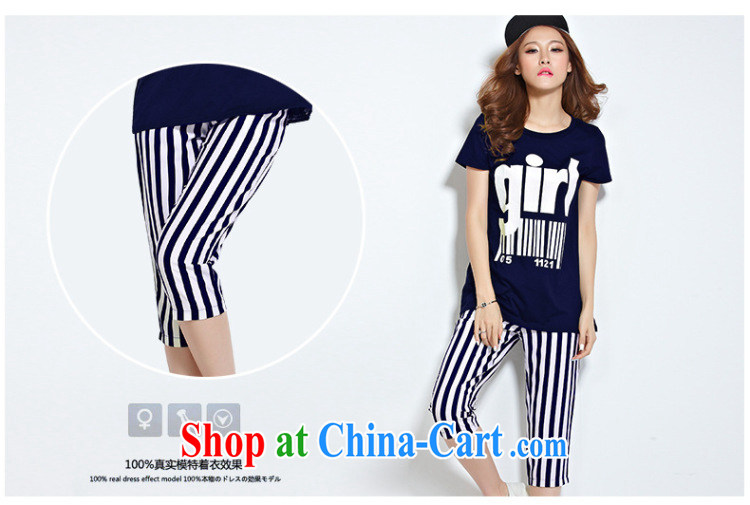 Morning would be 2015 mm thick summer new Korean Beauty graphics thin and thick XL stamp kit knocked color letter stamp T shirt + striped pants Kit royal blue 5 XL pictures, price, brand platters! Elections are good character, the national distribution, so why buy now enjoy more preferential! Health